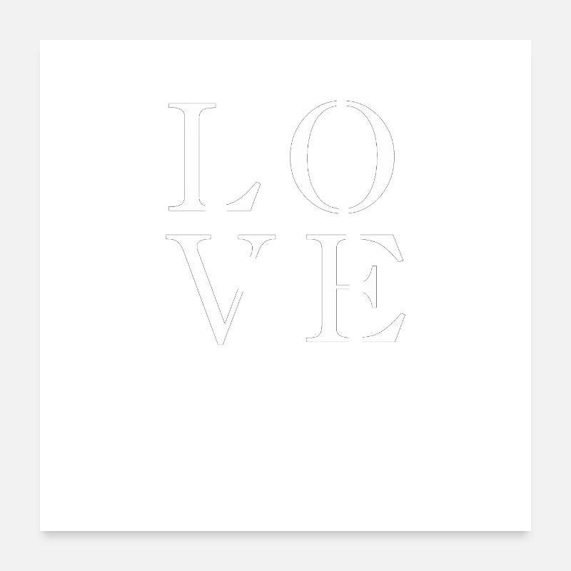 Love white Poster 24" x 24" (60x60 cm)