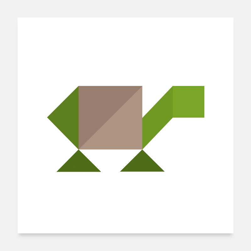 Tortue - Tangram Poster 60 x 60 cm