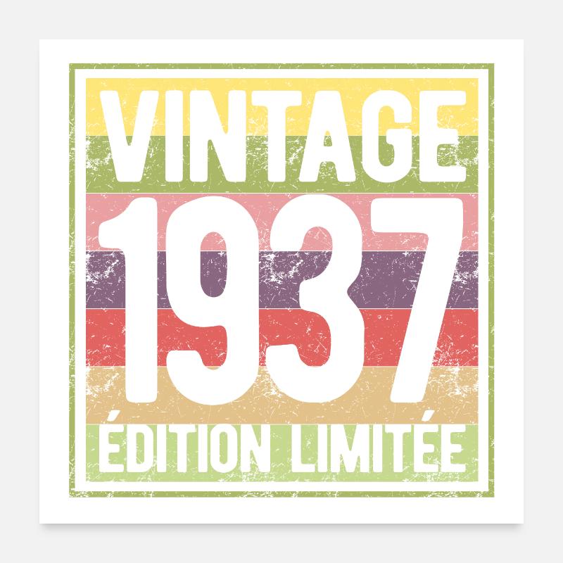 VINTAGE 1937 EDITION LIMITEE Poster 60 x 60 cm