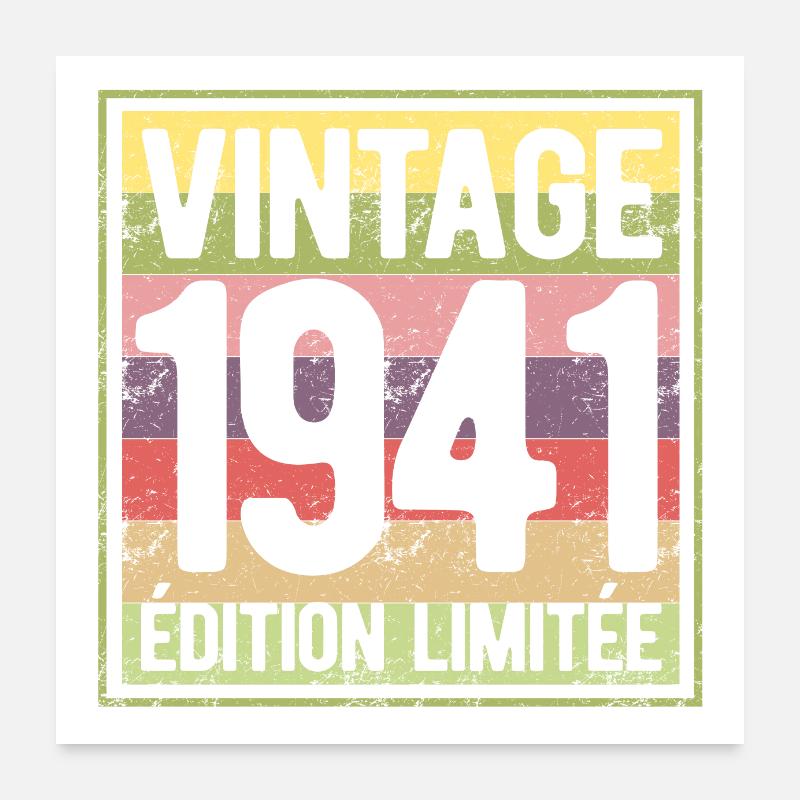 VINTAGE 1941 EDITION LIMITEE Poster 60 x 60 cm