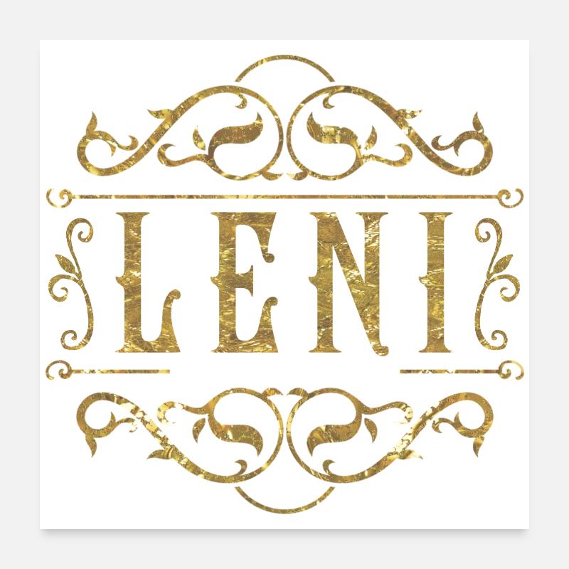 Leni gold - Poster 60x60 cm - Weiß