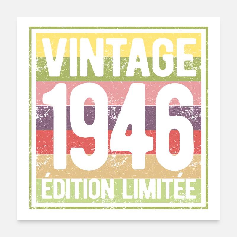 VINTAGE 1946 EDITION LIMITEE Poster 60 x 60 cm