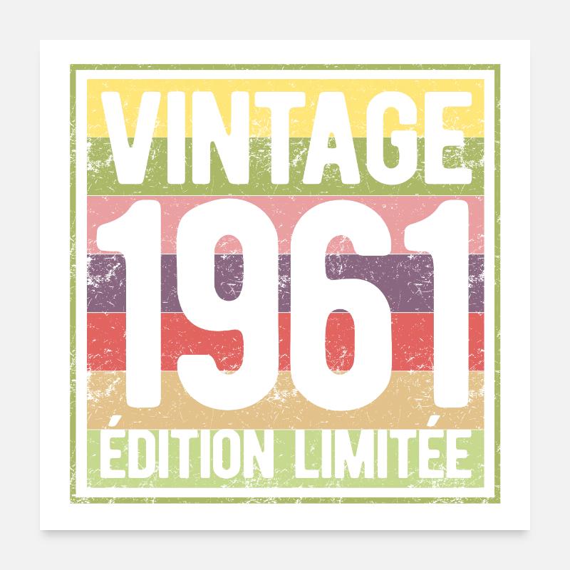 VINTAGE 1961 EDITION LIMITEE Poster 60 x 60 cm