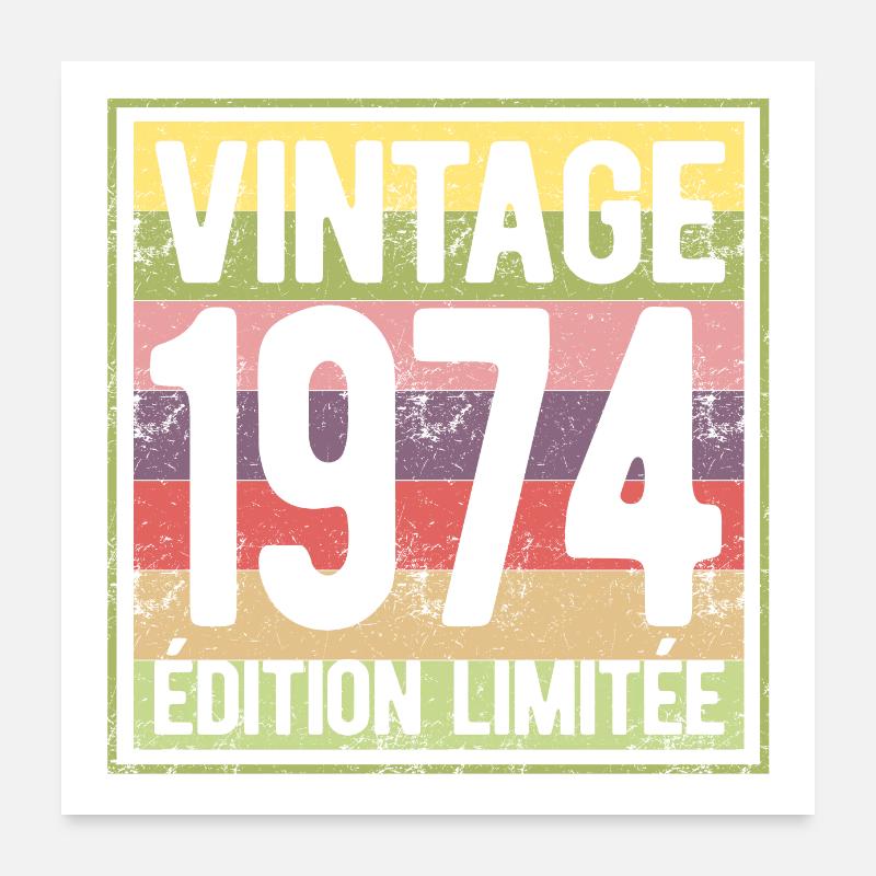 VINTAGE 1974 EDITION LIMITEE Poster 60 x 60 cm