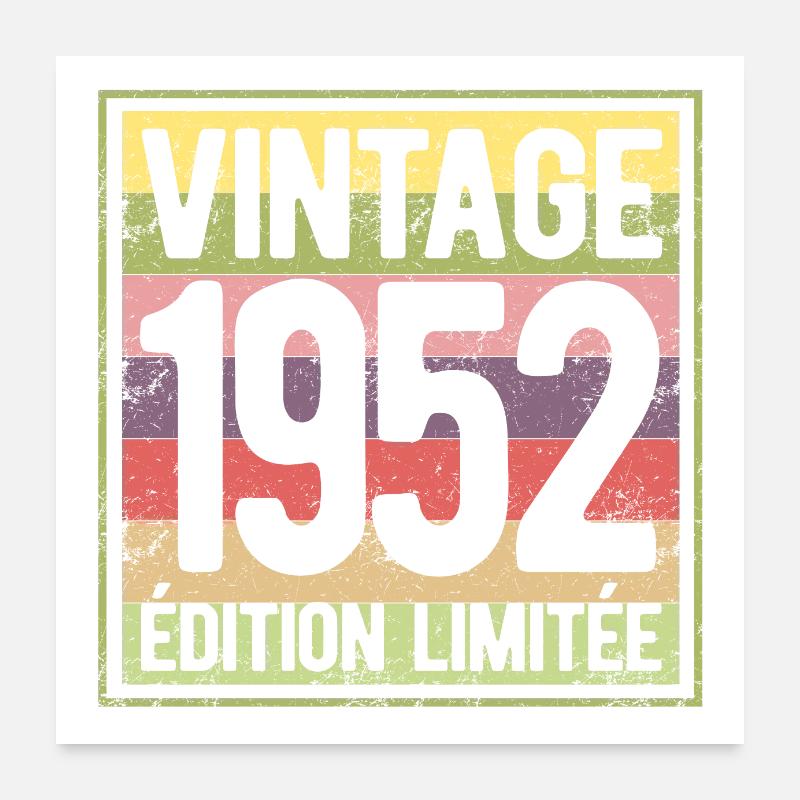 VINTAGE 1952 EDITION LIMITEE Poster 60 x 60 cm