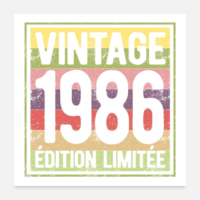 VINTAGE 1986 EDITION LIMITEE Poster 60 x 60 cm