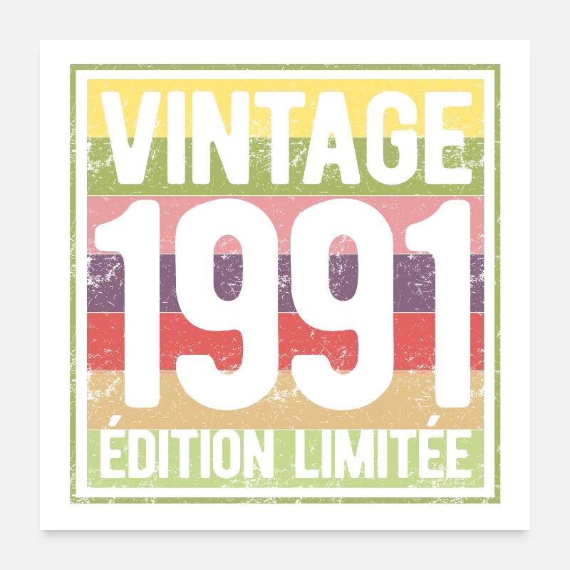 VINTAGE 1991 EDITION LIMITEE Poster 60 x 60 cm