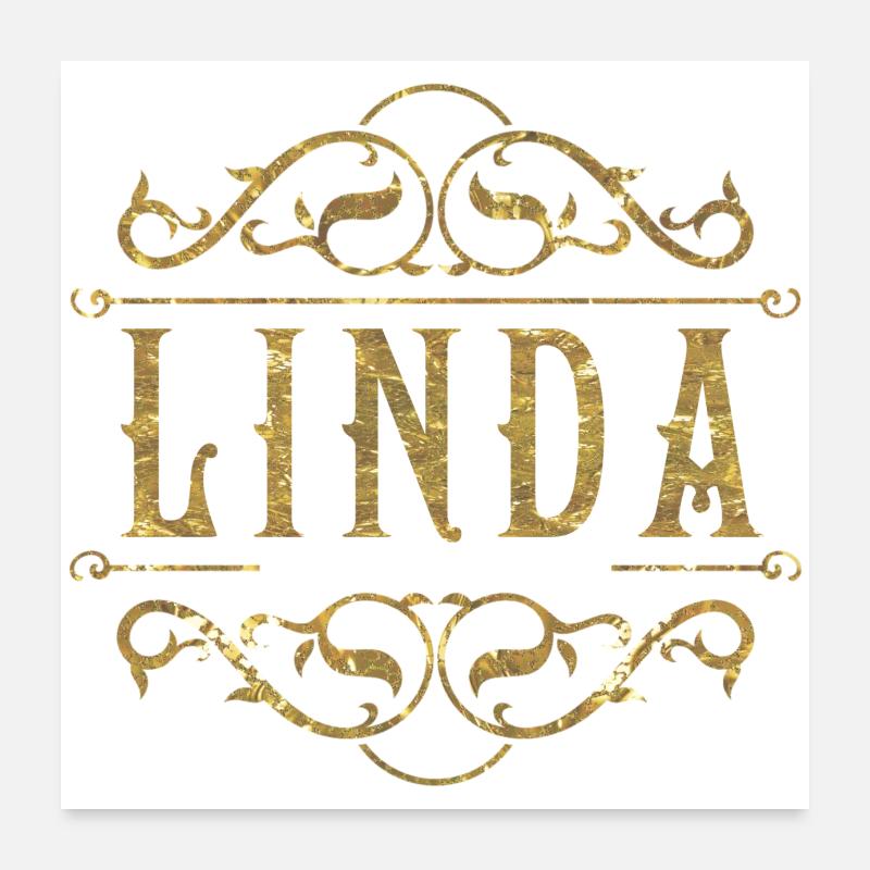 Linda goud Poster 60x60 cm