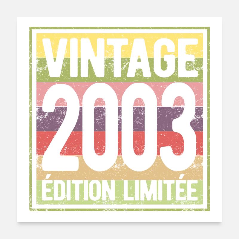 VINTAGE 2003 EDITION LIMITEE Poster 60 x 60 cm