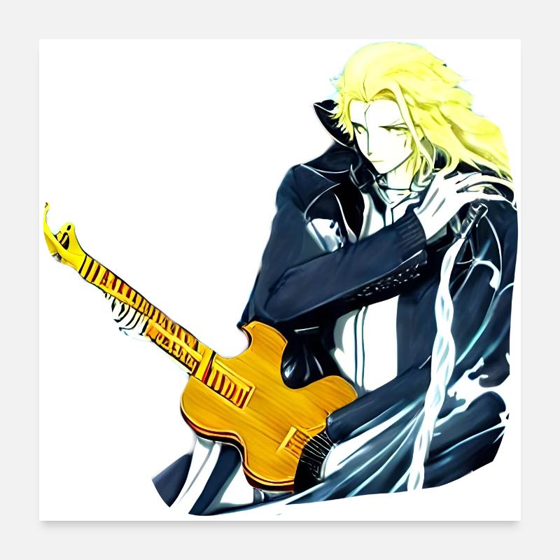 Typ mit Gitarre Poster 60x60 cm