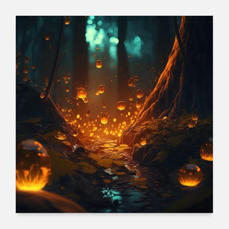 Fantasy Forest Fairy Tale Poster 24" x 24" (60x60 cm)