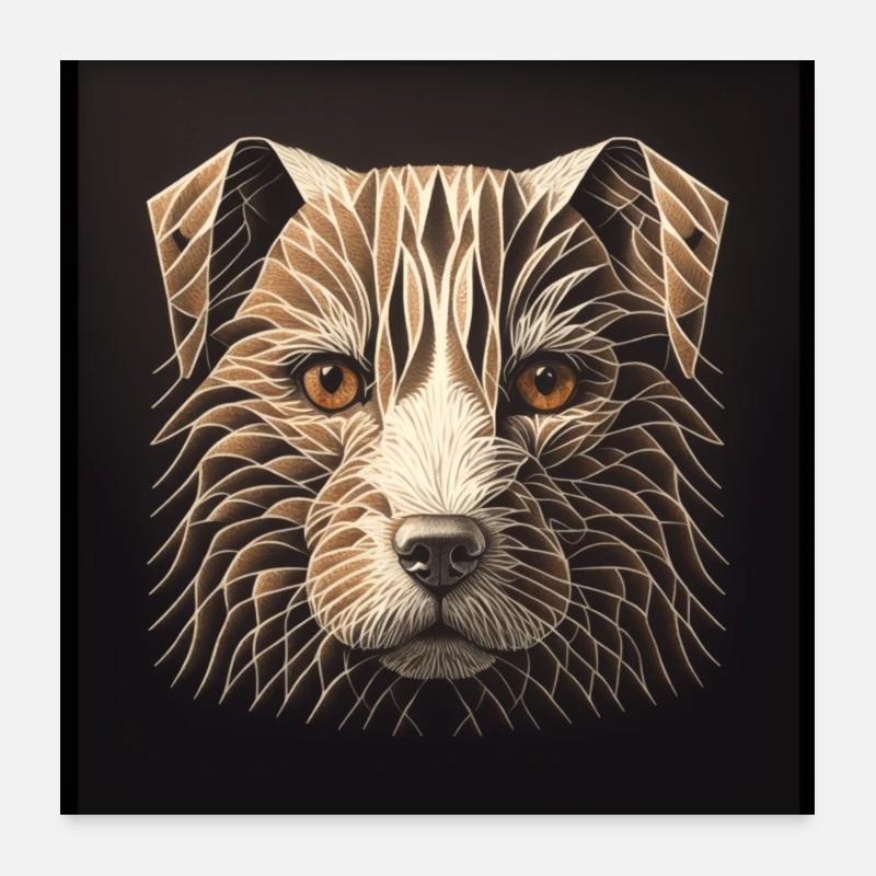 Coups de chien de manière abstraite Poster 60 x 60 cm