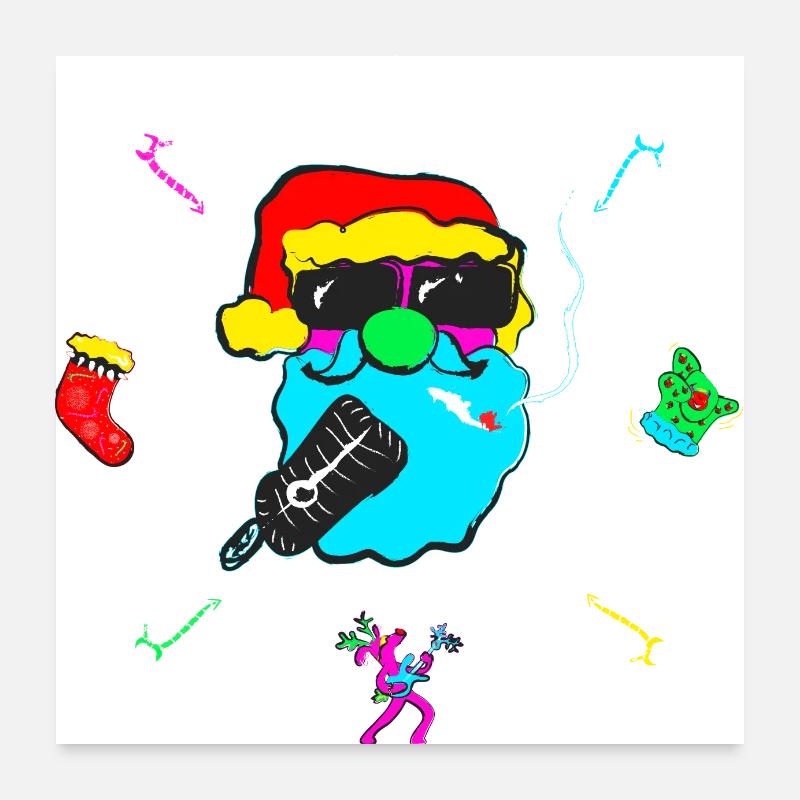 Merry Rock'ristmas Poster 60x60 cm