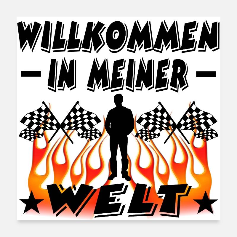 Auto - Poster 60x60 cm - Weiß