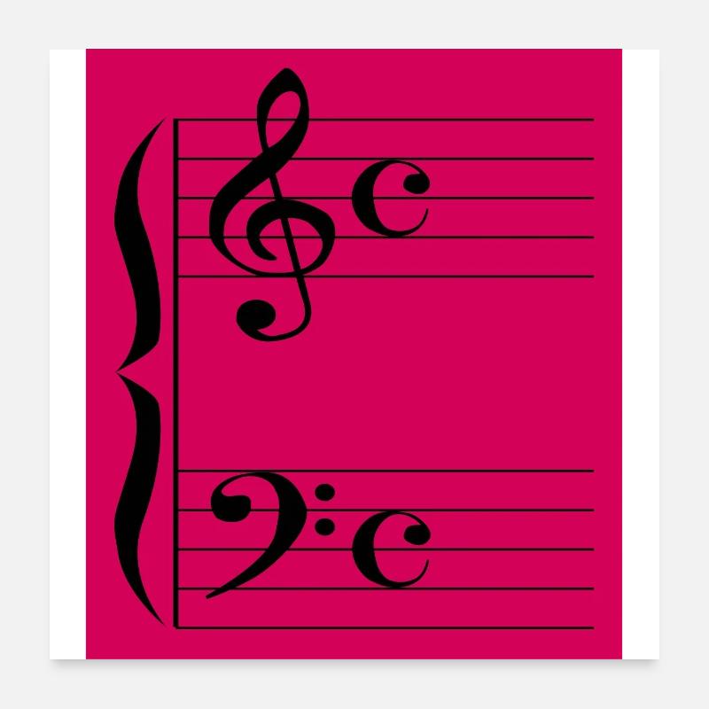 Clefs musicales Poster 60 x 60 cm