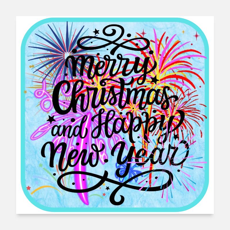 Merry Christmas, Happy New Year Poster 24" x 24" (60x60 cm)