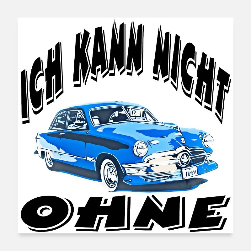 Auto - Poster 60x60 cm - Weiß