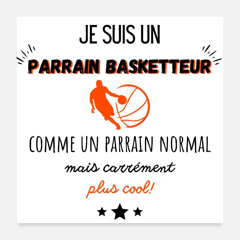 parrain basketteur cool Poster 60 x 60 cm