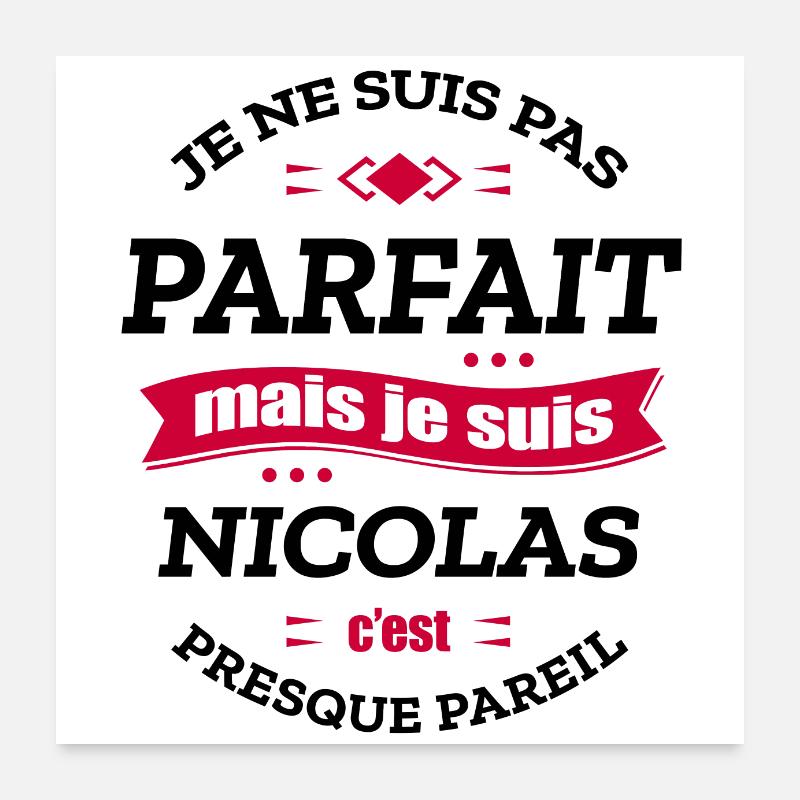 NICOLAS PARFAIT - PRENOM NICOLAS Poster 60 x 60 cm