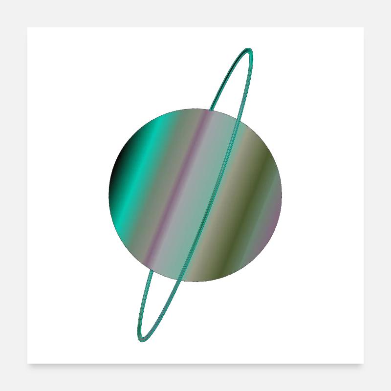 The Planet Uranus With Rings Poster 24" x 24" (60x60 cm)