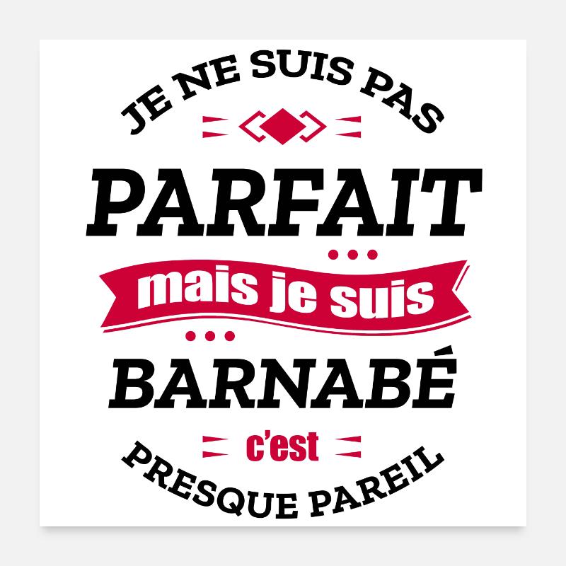 BARNABÉ PARFAIT - PRENOM BARNABÉ Poster 60 x 60 cm