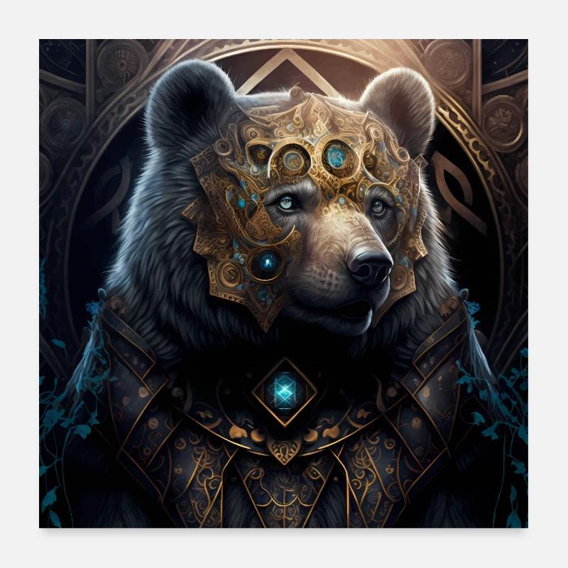 Dark Fantasy Bear Version 2 Poster 24" x 24" (60x60 cm)