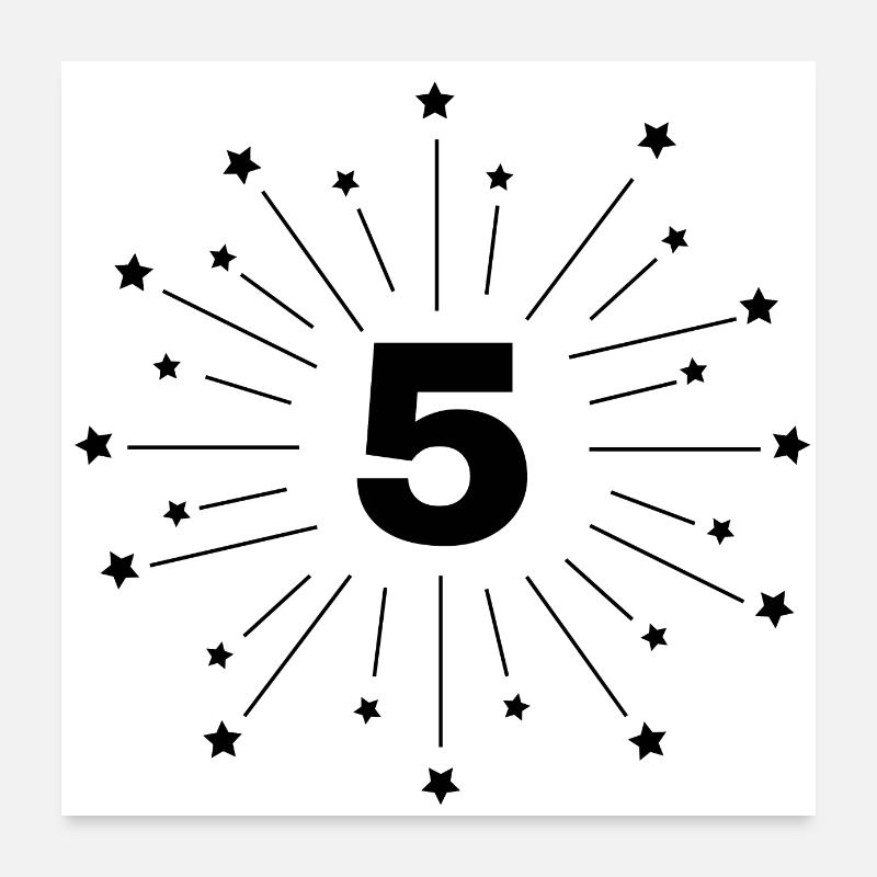 5e anniversaire étoilé - cadeau 5 ans Poster 60 x 60 cm