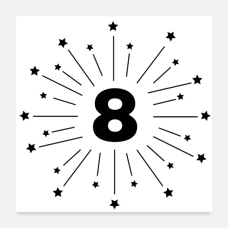 8th Starred Anniversary - 8 Years Gift Poster 24" x 24" (60x60 cm)