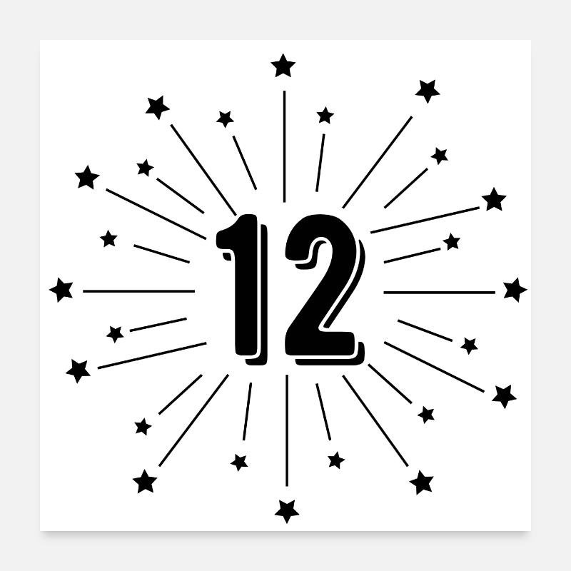 12e anniversaire étoilé - cadeau 12 ans Poster 60 x 60 cm