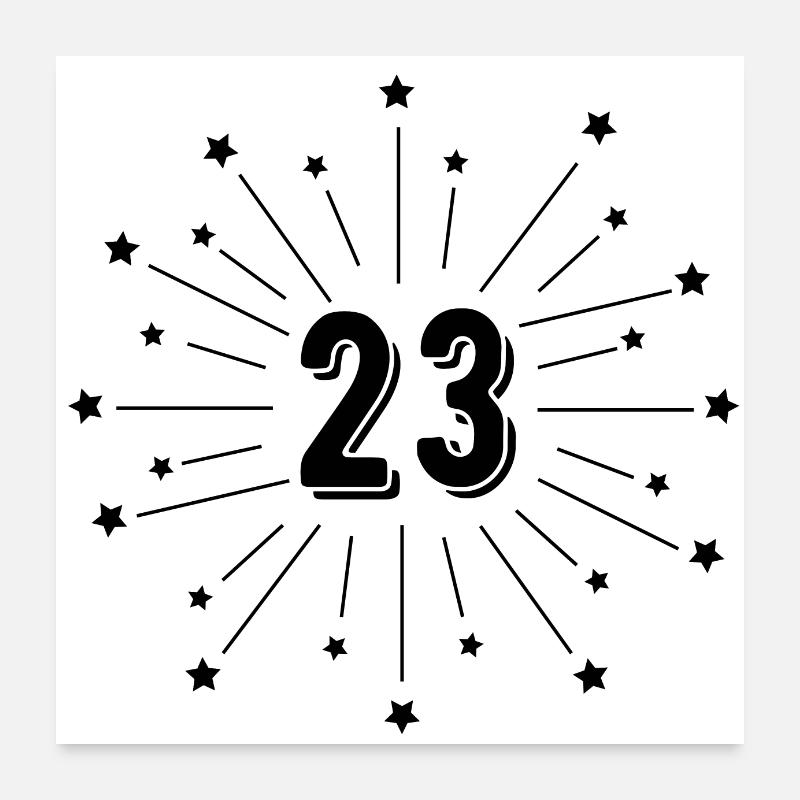 23e anniversaire étoilé - cadeau 23 ans Poster 60 x 60 cm