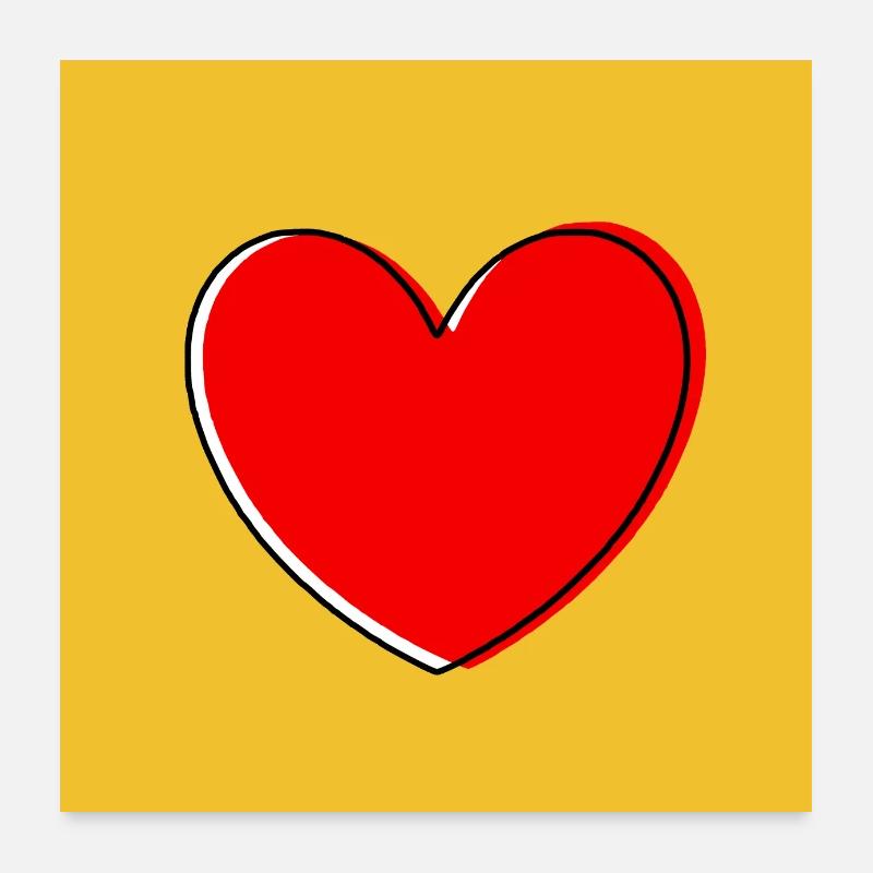Valentinstag Rotes Herz, Valentinstag Poster 60x60 cm