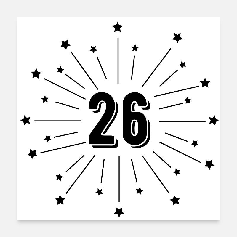 26e anniversaire étoilé - cadeau 26 ans Poster 60 x 60 cm