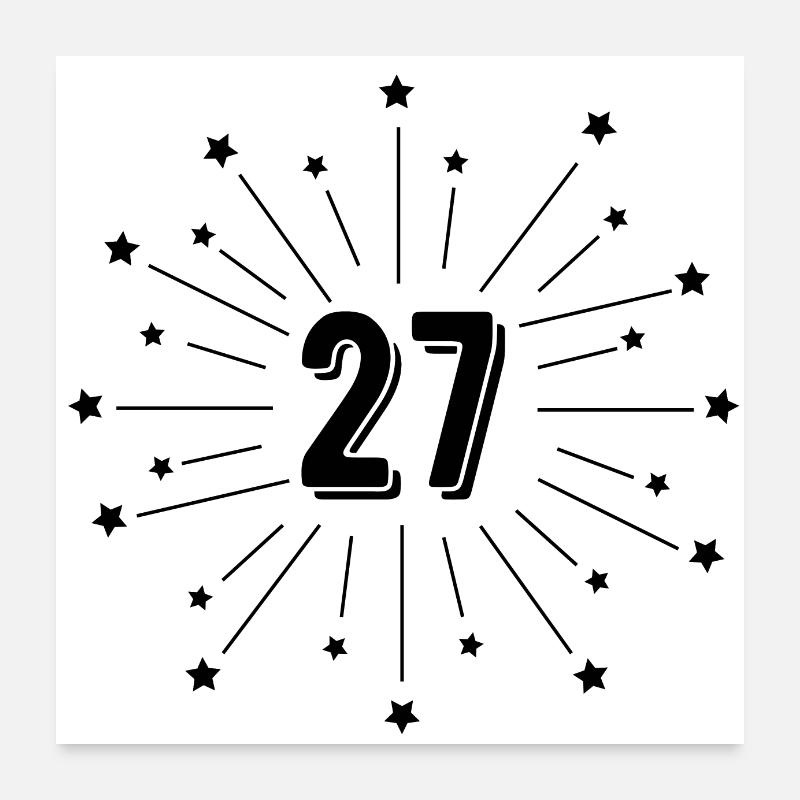 27e anniversaire étoilé - cadeau 27 ans Poster 60 x 60 cm