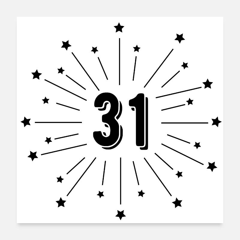 31st Star-Spangled Anniversary - 31 Year Gift Poster 24" x 24" (60x60 cm)