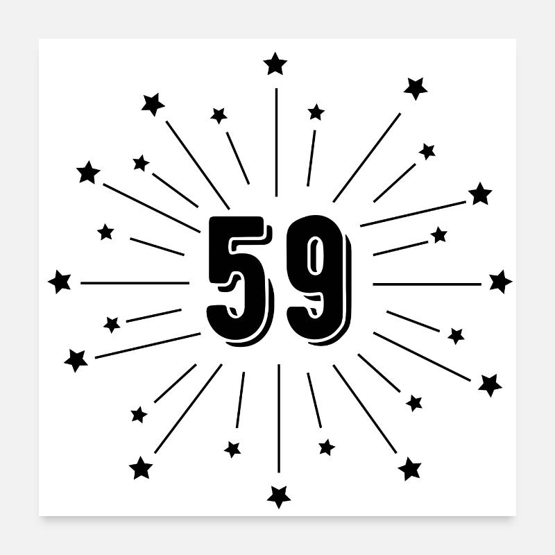 59th Star-Spangled Anniversary - 59th Anniversary Gift Poster 24" x 24" (60x60 cm)