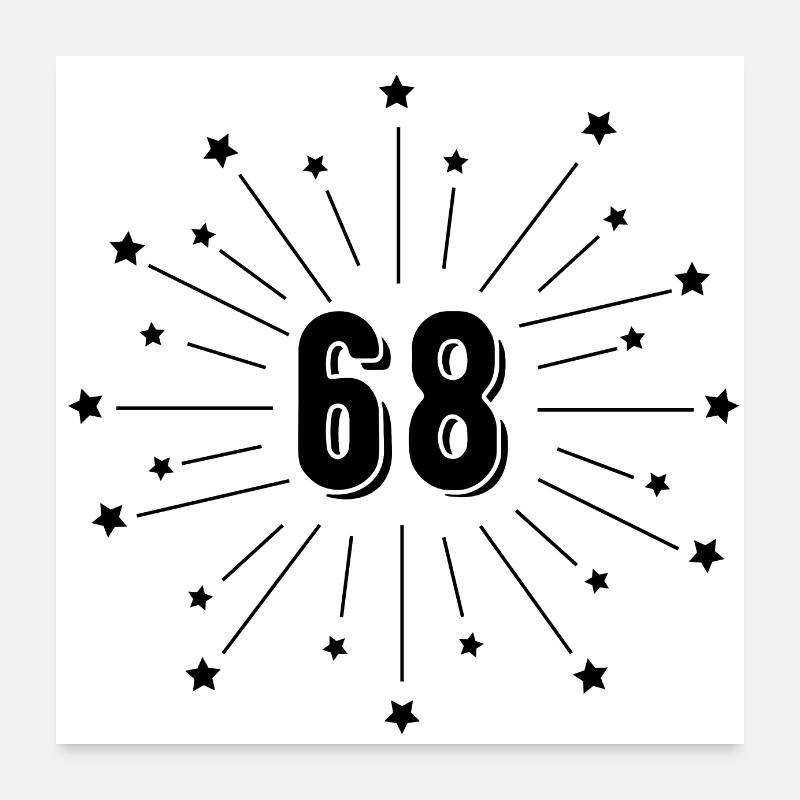 68th Star-Spangled Anniversary - Gift 68 Years Poster 24" x 24" (60x60 cm)