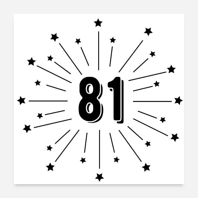 81st Star-Spangled Anniversary - Gift 81 Years Poster 24" x 24" (60x60 cm)