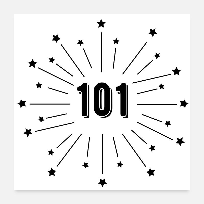 101st Starred Anniversary - 101 Years Gift Poster 24" x 24" (60x60 cm)