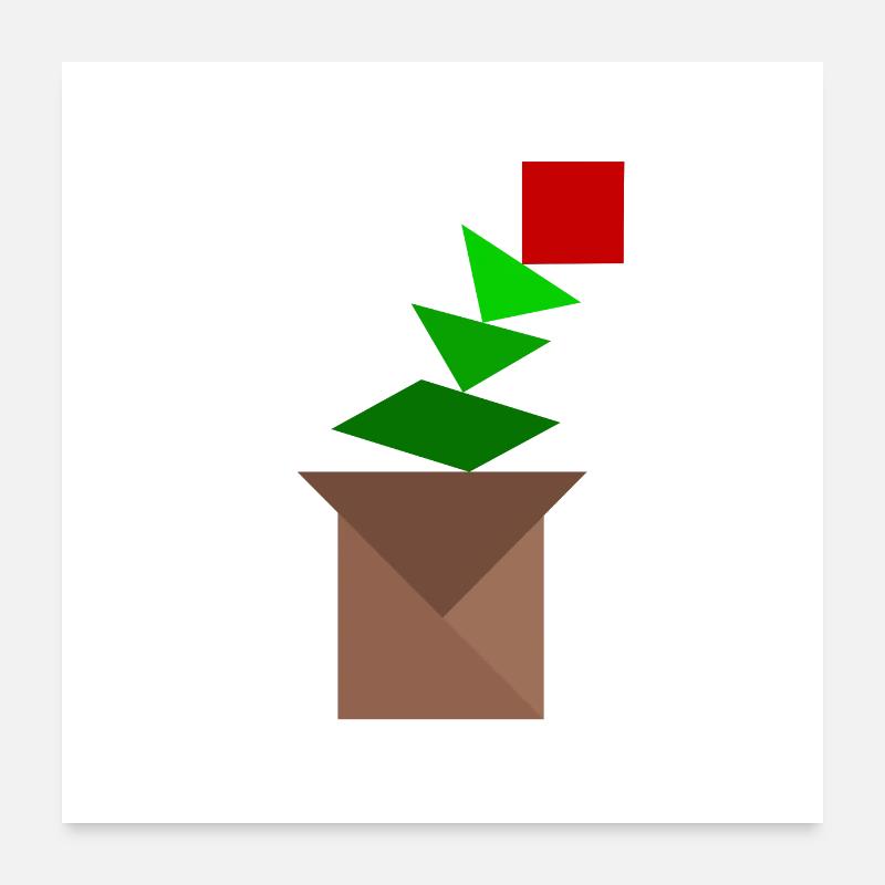 Blumen - Tangram Poster 60x60 cm
