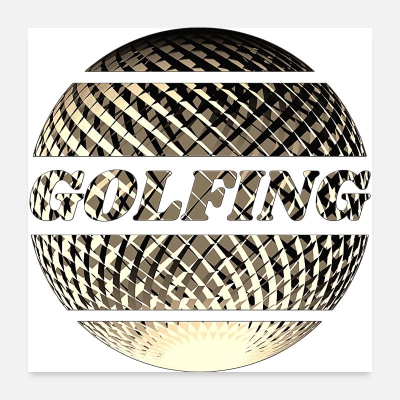 Golfing Ball gold Poster 24" x 24" (60x60 cm)