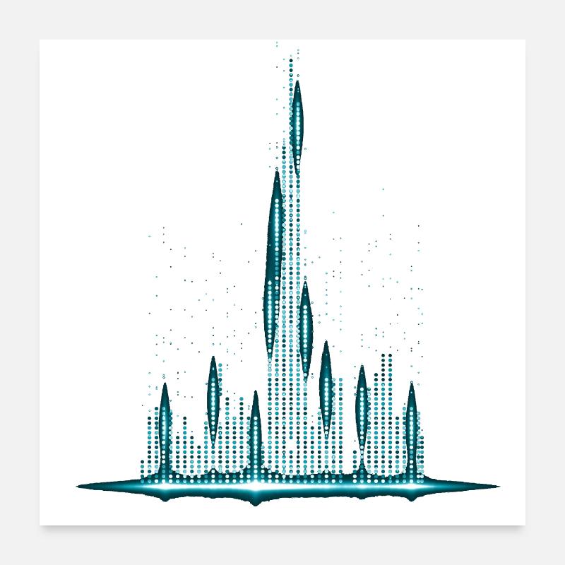 Dubai Matrix Style Poster 24" x 24" (60x60 cm)