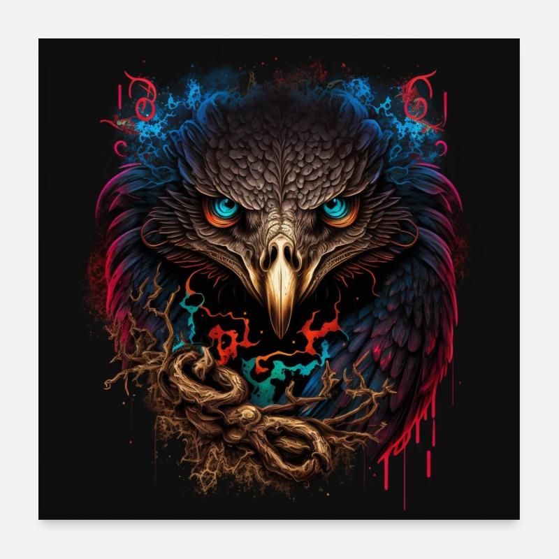 Adler | Eagle’s Head | Eagle Poster 3D Effet Poster 60 x 60 cm