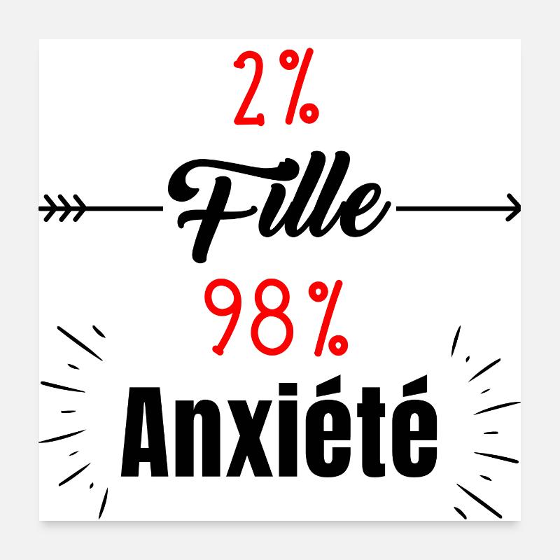 fille anxieuse Poster 60 x 60 cm