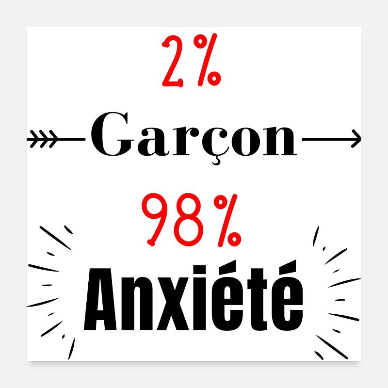 garçon anxieux Poster 60 x 60 cm