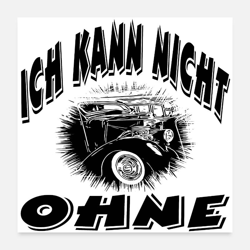 Auto - Poster 60x60 cm - Weiß