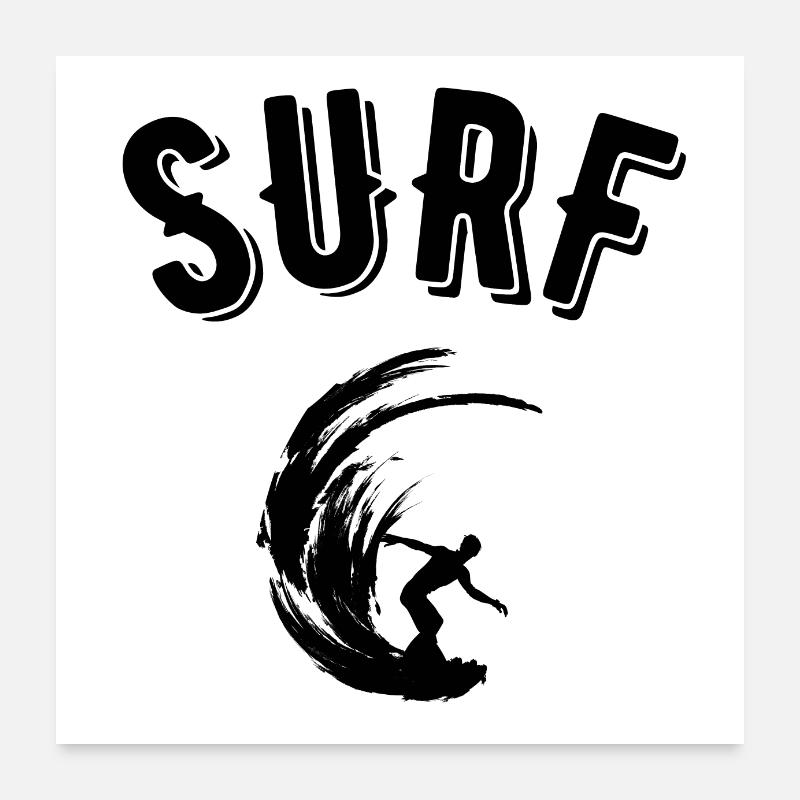 surf - Poster 60 x 60 cm - blanc