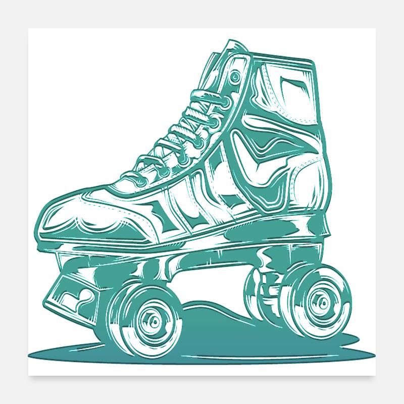 rollerblades patins rollers rollerskates retro Poster 60 x 60 cm
