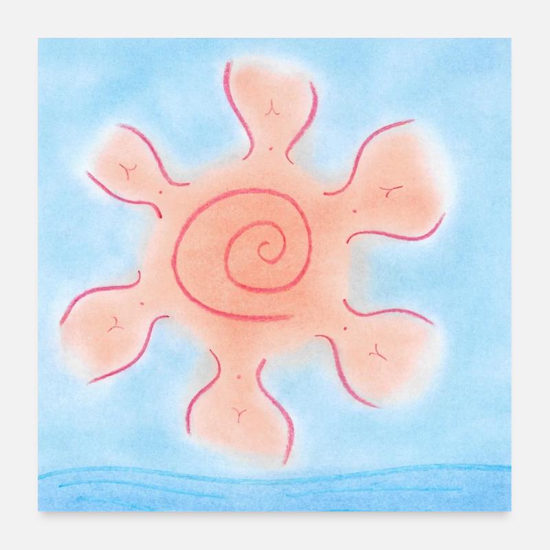 SONNE AM MEER Poster 60x60 cm