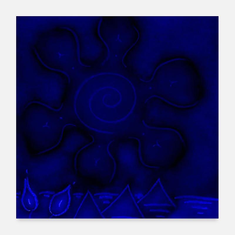 SOLEIL SUR PYRAMIDES ROI BLEU Poster 60 x 60 cm