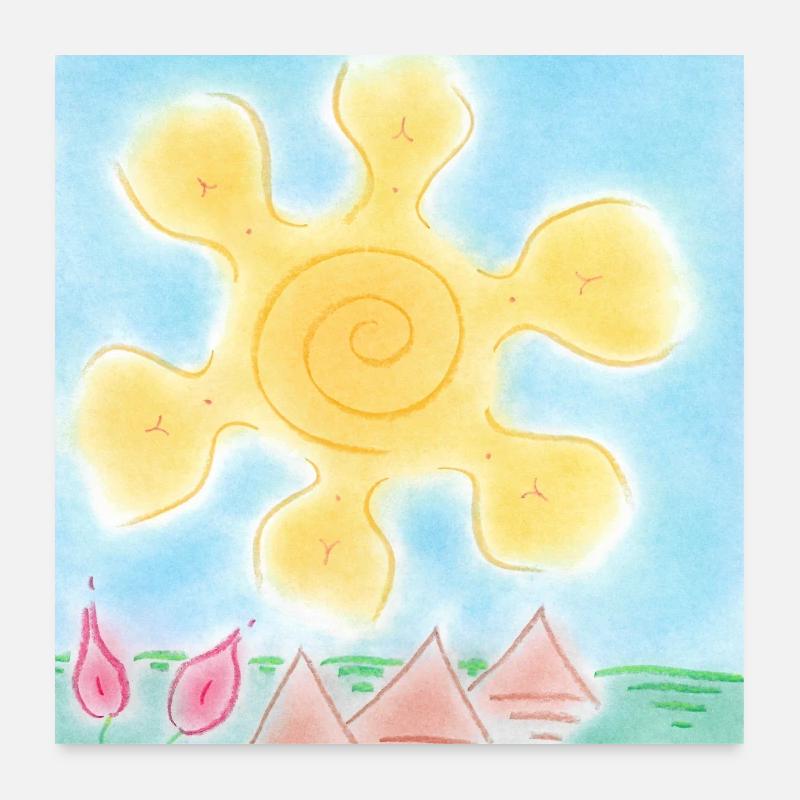 SONNE AUF PYRAMIDEN Poster 60x60 cm
